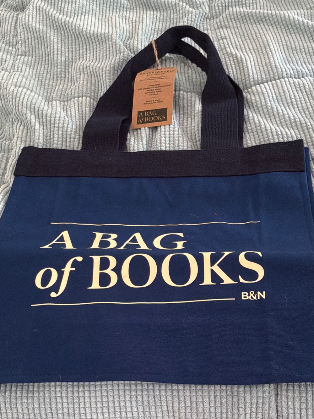 Barnes & Noble Navy and Cream 'A Bag of Books' Tote